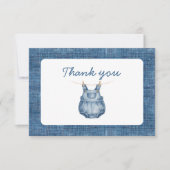 Blue Jean Baby Denim Baby Shower Dankeskarte (Vorderseite)