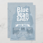 Blue Jean Baby Denim Baby Shower Einladung (Vorne/Hinten)