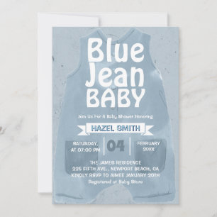 Blue Jean Baby Denim Baby Shower Einladung
