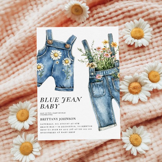 Blue Jean Baby Denim Baby Shower Einladung