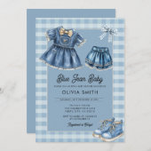 Blue Jean Baby Denim Baby Shower Invitation Einladung (Vorne/Hinten)