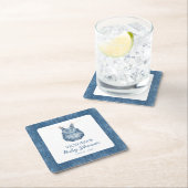 Blue Jean Baby Denim Baby Shower Rechteckiger Pappuntersetzer (Vor Ort)