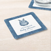 Blue Jean Baby Denim Baby Shower Rechteckiger Pappuntersetzer (angewinkelt)