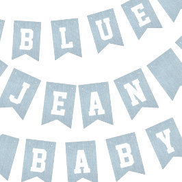 Blue Jean Baby Denim Baby Shower Wimpelkette