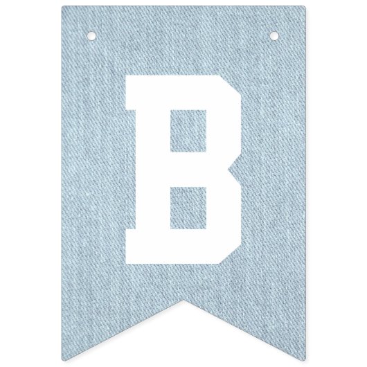 Blue Jean Baby Denim Baby Shower Wimpelkette (Zweite Fahne)