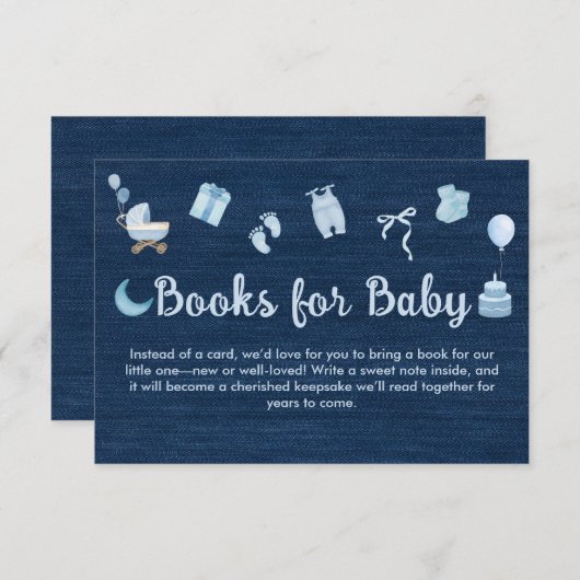 Blue Jean Baby Denim Books for Baby Shooting Begleitkarte (Vorne/Hinten)