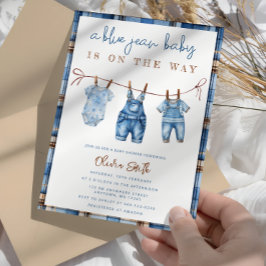Blue Jean Baby Denim Boy Baby Shower Einladung