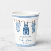 Blue Jean Baby Denim Boy Baby Shower Pappbecher (Rückseite)