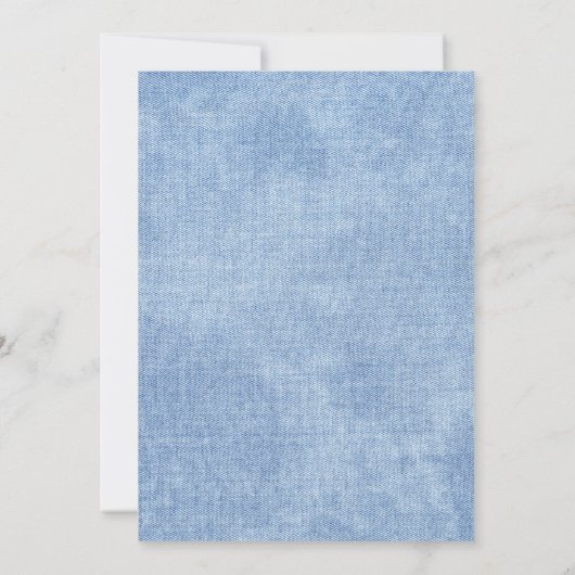 Blue jean baby Denim Country Western Babydusche Einladung (Rückseite)