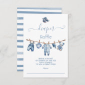 Blue Jean Baby Denim Diaper Raffle Einladung (Vorne/Hinten)