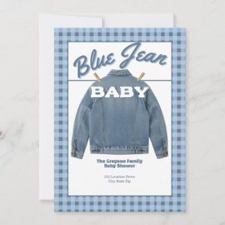 Blue Jean Baby - Denim-Einladung zur Babyparty Einladung