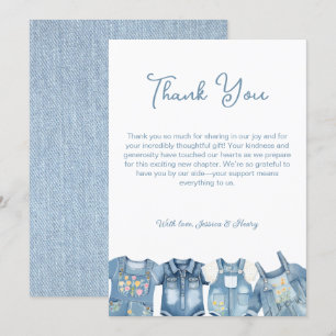 Blue Jean Baby Denim Jumpsuit Baby Shower Dankeskarte