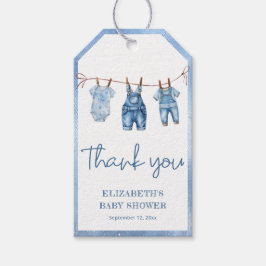 Blue Jean Baby Denim Modern Baby Dusche Vielen Dan Geschenkanhänger