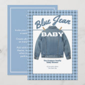 Blue Jean Baby - Denim Shower Custom Invitation Einladung (Vorne/Hinten)
