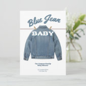 Blue Jean Baby - Denim Shower Custom Invitation Einladung (Stehend Vorderseite)