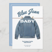 Blue Jean Baby - Denim Shower Custom Invitation Einladung (Vorne/Hinten)