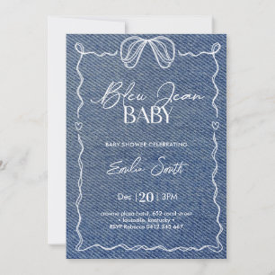 Blue Jean Baby Denim Shower Einladung