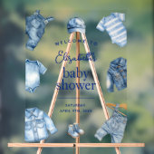 Blue Jean Baby Denim Themed Baby Dusche Empfang Acrylschild (Neutral)