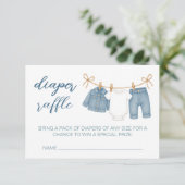 Blue Jean Baby Diaper Raffle Baby Dusche Begleitkarte (Stehend Vorderseite)