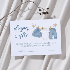 Blue Jean Baby Diaper Raffle Baby Dusche Begleitkarte