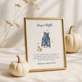 Blue Jean Baby Dusche 8x10 Windeln Raffle Schild