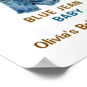 Blue Jean Baby Dusche Begrüßungszeichen Poster (Ecke)