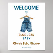 Blue Jean Baby Dusche Begrüßungszeichen Poster (Vorne)