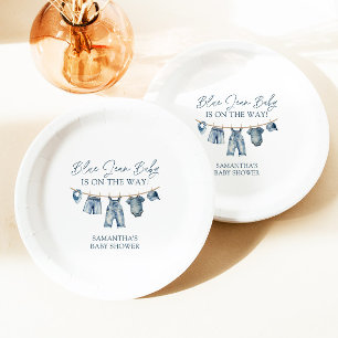 Blue Jean Baby Dusche, Western Baby Dusche Pappteller