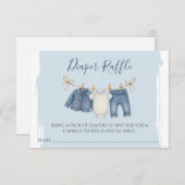 Blue Jean Baby Duwer Diaper Raffle Begleitkarte (Vorne/Hinten)
