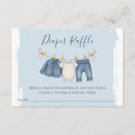 Blue Jean Baby Duwer Diaper Raffle Begleitkarte (Vorderseite)