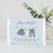 Blue Jean Baby Duwer Diaper Raffle Begleitkarte (Stehend Vorderseite)