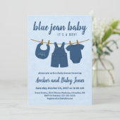 Blue Jean Baby Duwer Einladung (Stehend Vorderseite)
