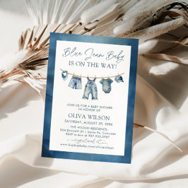 Blue Jean Baby ist auf dem Weg zur Baby-Dusche Einladung