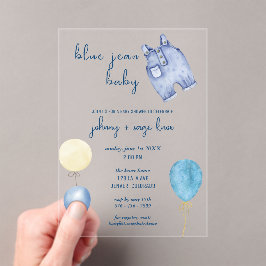 Blue Jean Baby | Moderne Babydusche | Ballons Acryleinladungen