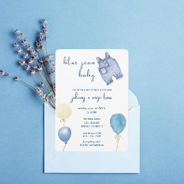 Blue Jean Baby | Moderne Babydusche | Ballons Einladung