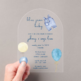 Blue Jean Baby | Moderne Babydusche | Balloon Arch Acryleinladungen