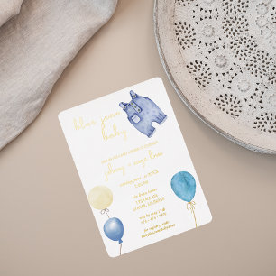 Blue Jean Baby Moderne Babyparty Luftballons Folieneinladung