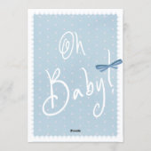 Blue Jean Baby Pink Dots Denim Girl Baby Shower Einladung (Rückseite)