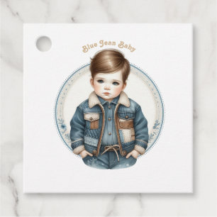 Blue Jean Baby Rustic Denim Baby Shower Geschenkanhänger
