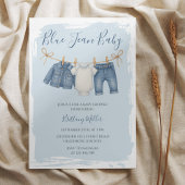 Blue Jean Baby Shower Baby Outfit Einladung