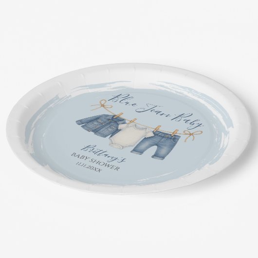 Blue Jean Baby Shower Baby Outfit Pappteller