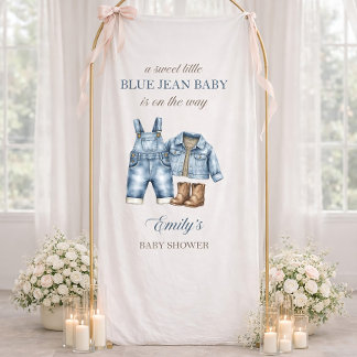 Blue Jean Baby Shower Banner, Baby Shower Welcome  Banner