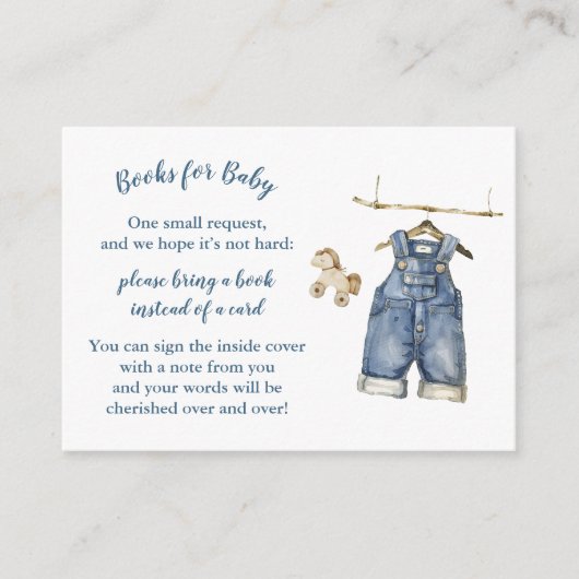 Blue Jean Baby Shower Books for Baby Card Begleitkarte (Vorderseite)