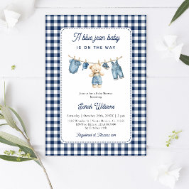 Blue Jean Baby Shower Boy Einladung