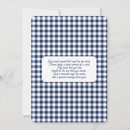 Blue Jean Baby Shower Boy Einladung (Rückseite)