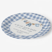 Blue Jean Baby Shower Cowboy Pappteller (Schrägansicht)