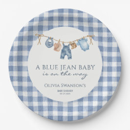 Blue Jean Baby Shower Cowboy Pappteller
