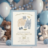 Blue Jean Baby Shower Denim Boy Clothes Einladung