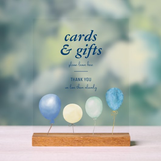 Blue Jean Baby Shower | Denim Cards & Gifts Table Acrylschild (Neutral)