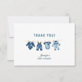 Blue Jean Baby Shower - Denim Theme Dankeskarte (Vorderseite)